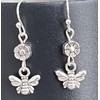 Silver bee Dangle Earrings Wings Nature Love. Jewelry Earrings for
