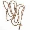 20 Decade Wood Rosary Catholic 7mm Brown Beads Corded St