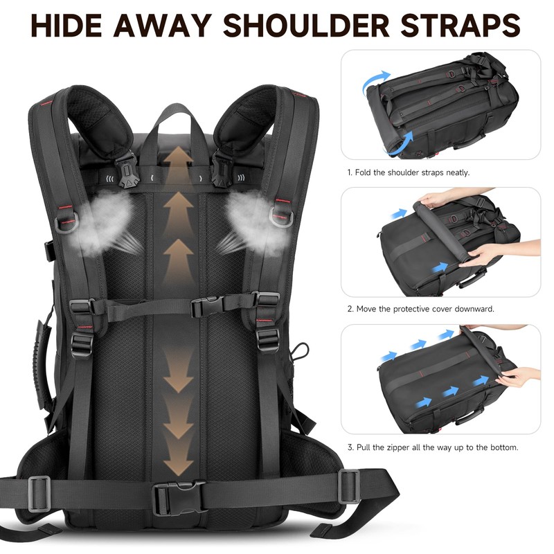 SWICKY Travel Backpack for Men, 50L Carry On Flight Approved