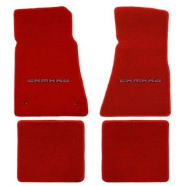 LLoyd Mats NEW! Red FLOOR MATS 2010-2015 Camaro Embroidered Logo in Red 4 pc Set Front Rear