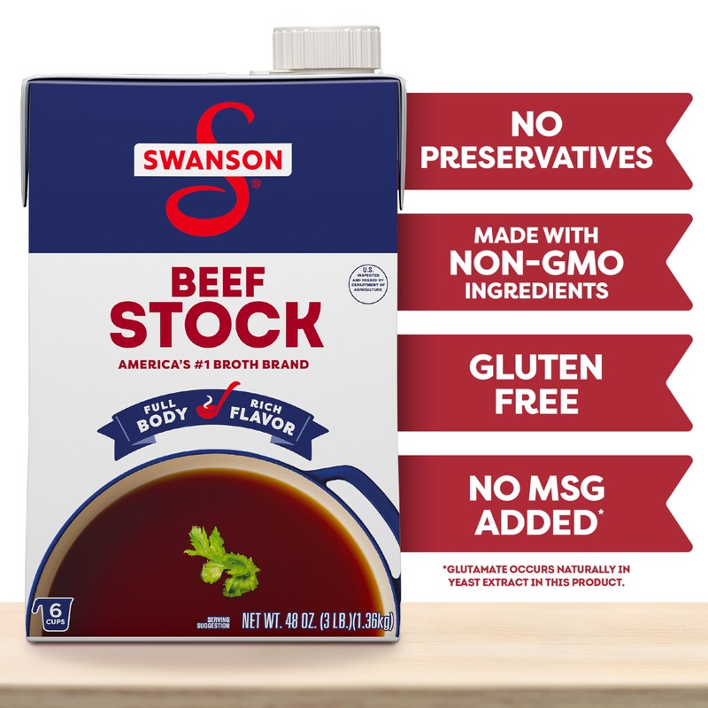 SWANSON S Beef Stock, 48 oz Carton
