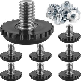 Pies niveladores de muebles de tornillo de acero inoxidable 5/16-18 con rosca roscada, niveladores de muebles ajustables, pies deslizantes niveladores