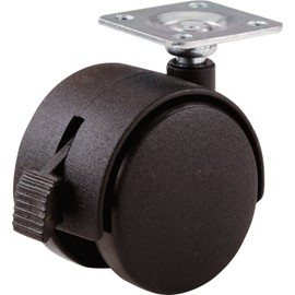 Shepherd Hardware 9579 2-Inch Office Chair Caster, Twin Wheel with Brake, 1-1/2-Inch Sq. Plate, 75-Lb Load Capacity