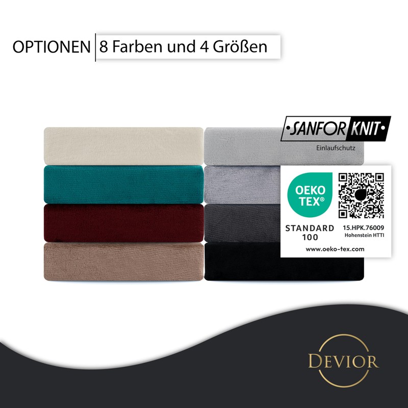 Devior Cashmere Touch Spannbettlaken 90x200-100x200 cm anthrazit | 190 g/m²