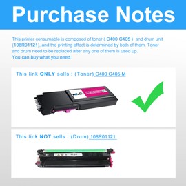 LCL Remanufactured Toner Cartridge C400 C400V C400N C400DN C405 C405V C405N C405DN 106R03503 106R03519 4800Pages (1 Magenta) Replacement for Xerox Versalink C400 C400V C400N C400DN C405 C405DN