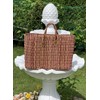 LaFiore24 Women's Shopping Basket, Natural Handbag, Handbag, Small - Red