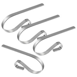 KEYIDO Pack of 4 Stocking Hangers for Fireplace Christmas Stocking Holders Hooks for Mantle Metal Xmas Fireplace Hooks Mantle Stocking Clips