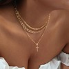 VIROMY Gold Cross Necklaces for Women 14K Gold Zircon Cross
