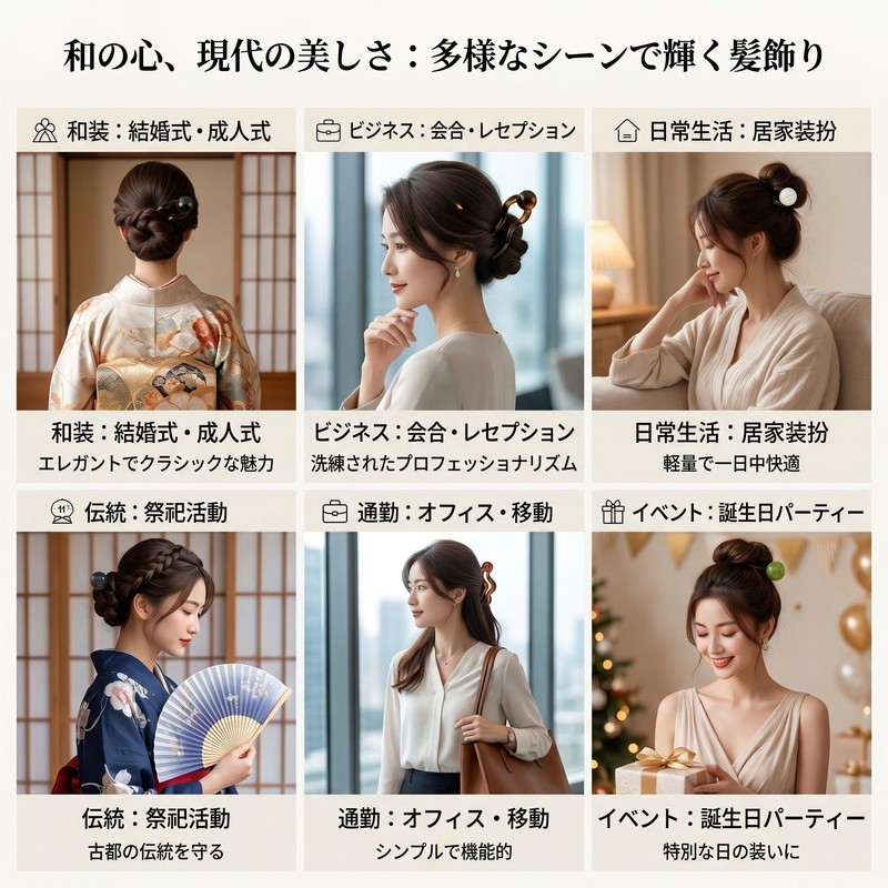 WENJESO Retro Simple Beaded U-Shaped Hair Stick for Women Bun