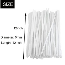 100Pcs White Pipe Cleaners Chenille Stem for DIY Crafts,Arts,Wedding,Home,Party,Holiday Decoration 6 mm x 12 Inch