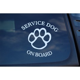 Service Dog On Board Sticker Vinyl Decal K9 Caution Car Pick Size/Color! (V463 (5" X 5", Pink)
