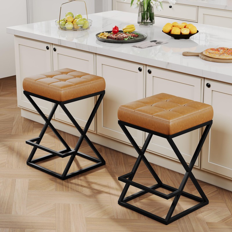 Andeworld 26" Counter Height Bar Stools Set of 2- Backless