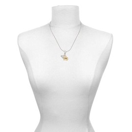 Delight Jewelry Goldtone Large Coach Heart with Crystal - Silver-tone Clip on Charm with Mini Year 2025