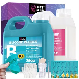LET'S RESIN - Kit de fabricación de moldes de silicona súper elástico 10A, 70 onzas, goma de silicona líquida, ideal para fundición de moldes de resina y velas (2 kg)