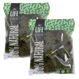 Quality Growers The Habitat Life - Natural Mood Moss - for Reptiles, Amphibians & Invertebrates Terrariums - Moisture-Retaining - Humidity Control - Soft Bedding - Dye-Free & Safe - Medium - 2 Pack