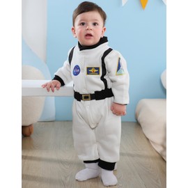 MOMBEBE COSLAND Children's Astronaut Costume, Astroonaut for Carnival Fancy Dress Costumes, White, 12-18 Months