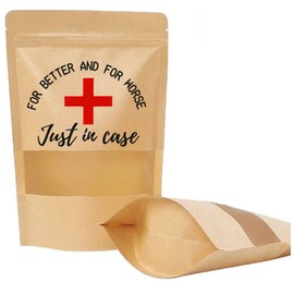 TyM Just in case printed Hangover Kit Bags - (6"x8") 10pcs Bachelorette Party Supplies Last Disco Party Favors Printed Paper Kraft Bags