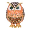 Owl Trinket Box Cute Appearance Brown Metal Jewelry Box for