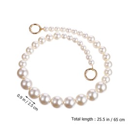 TEHAUX 3 Pcs DIY Handbag Chain Strap Accessory Pearl Replacement Bag Chain for Women Handbags Bag Making Accessory