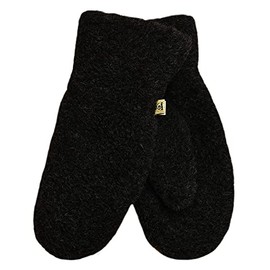 SamWo, 100% Merino Wool Mittens / Gloves - Comfortably Warm, black