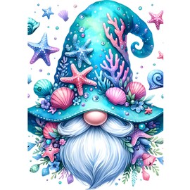 DOMROM Gnome Diamond Art Painting Kits for Adults, Coral Diamond Painting Kits 5D Starfish Diamond Art Kit for Beginner, Diamond Painting Full Round Drill Art and Crafts for Home Wall Decor 30x40cm