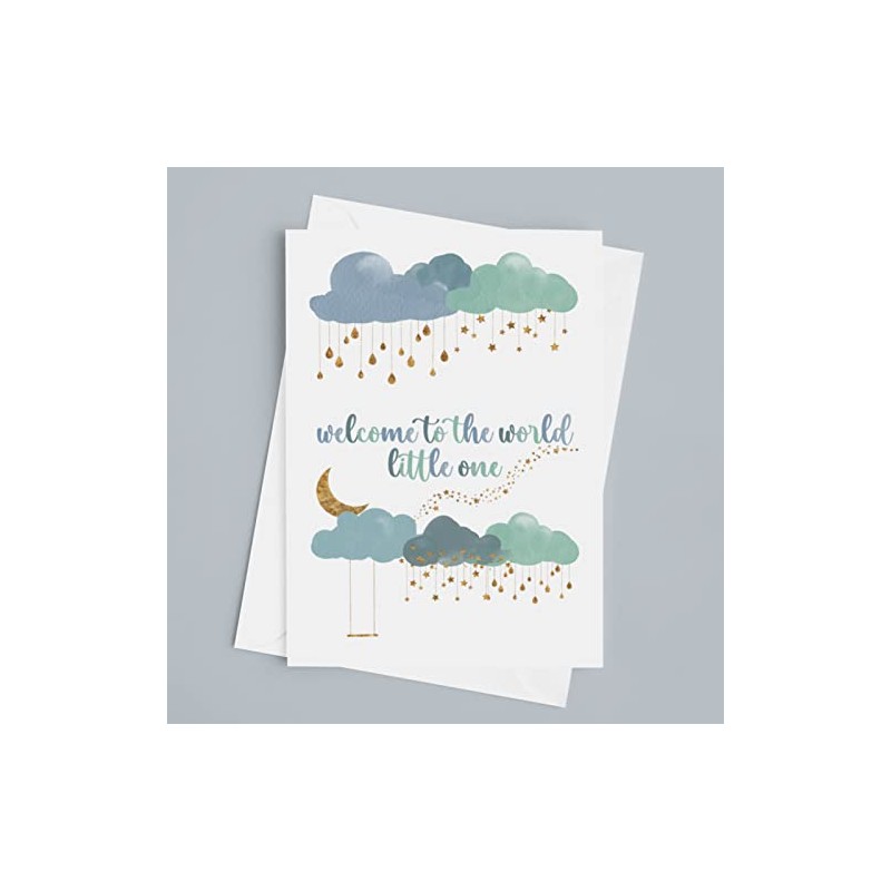 BWW Print - Welcome Little One Blue - Baby A5