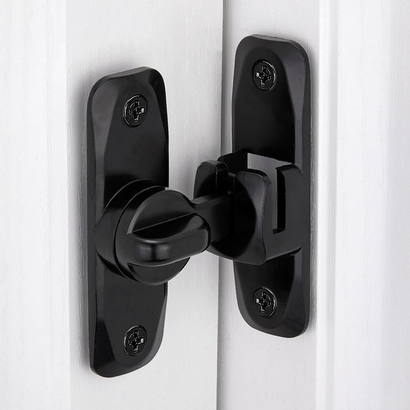 INIRET 3 Pack Barn Door Latches,90/180 Degree Gate Lock,Zinc Alloy