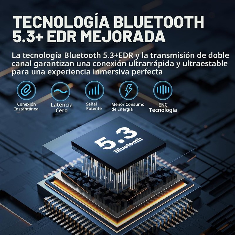 ZIPFORCE Auriculares inalámbricos, Bluetooth 5.3 en el oído, 4 micrófono
