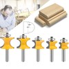 MAYLNE 1/4 Router Bits Set Woodworking Cutter 5PCS, Half Round