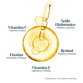 Serum Facial Aclarante Collagenic con Ácido Hialurónico, Retinol, Vitamina E y Elastina – Hidratación Profunda, Antiarrugas y Reducción de Manchas - 50ml