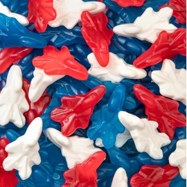 Patriotic Candy | 1-Pound Bag | Red White and Blue Candy for 4th of July Party Favors | Berry Flavored Airplane Gummies for Buffets and Themed Dessert Tables