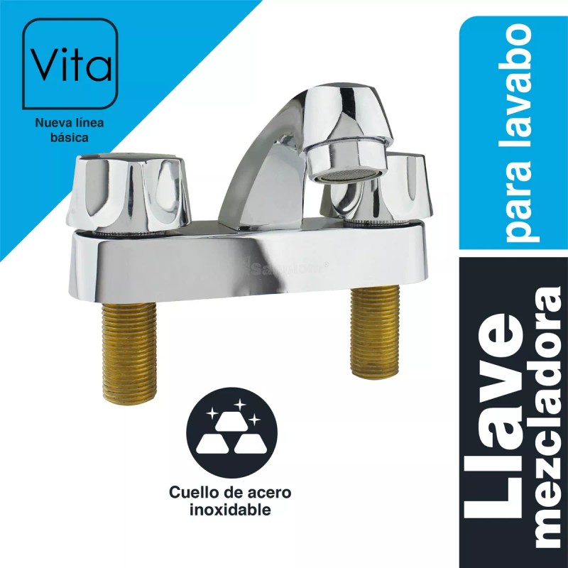 Sanplom Llave Mezcladora Para Lavabo 4'' Maneral Zamac 8955 Sanplom