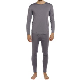 ViCherub Thermal Underwear for Men Fleece Lined Long Johns Thermals Top and Bottom Set Base Layer for Cold Weather Grey L