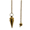 Péndulos de metal curativo para adivinación, anillo de cabeza dorado,