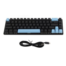 Mechanical Keyboard 68 Keys RGB Backlight Compact Wired Keyboard with Blue Switch for Windows for ANDROID PC Laptop Black Blue