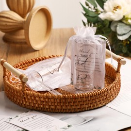 Sliner 24 Set Wedding Favors for Guests Bulk 2oz Acrylic Take a Shot We Tied the Knot Shot Glasses with Thank You Cards Organza Bags for Guest Souvenir Wedding Bridal Shower Gifts (Clear,Black)