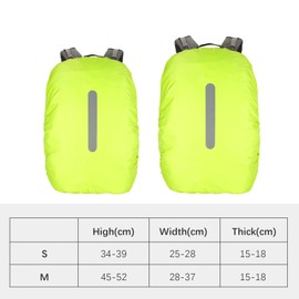 Zueyen Rain Cover for Backpacks, 20L Rain Cover Backpack with Reflective Strips, Adjustable Buckle for Backpack, School Bag, Hiking, Climbing, Cycling (Fluorescent Green, S)