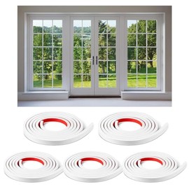 5 Rolls Total 32.8ft Window Grille Inserts Grid Kit Self Adhesive Peel and Stick Trim Simulated DIY Window Decorative PVC Strip Molding Trim Frames (White)