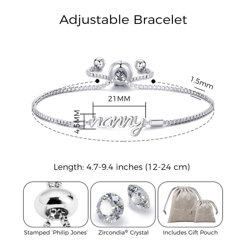 Philip Jones Silver Plated Nanny Bracelet Created with Zircondia® Crystals