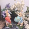 Easter Bunny Figurines with Carrot Cute Resin Bunny Rabbit Statue