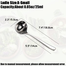 Wenkoni Small Ladle,Gravy ladle,Sauce Spoon Ladle,Sauce Ladle With Pouring Spout, 18/10 Non-magnetic Stainless Steel,Dishwasher Safe.