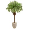 Nearly Natural 63in. Robellini Palm Artificial Tree in Sandstone Planter