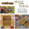 GCFTIFF 2pcs Camping Utensil Bag, Knife Roll Bag,Portable Knives Pouch,Canvas