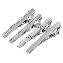 Stainless Steel Tie Clips for Men Classic Tie Bar Clip for Formal Business Wedding Party Fathers Day Gift(4 Pcs)