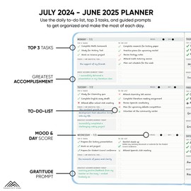 July 2025-2026 Planner 8.5 x 11 Pro Max - Dated Productivity & Academic 2025-2026 - Daily, Weekly & Monthly Planner With July Start Date - A4 - Productivity Store