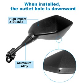 Mokuo Motorcycle Rear View Mirrors Compatible with CBR 600 F4 F4I CBR600RR CBR1000RR CBR300R CBR500R CBR900 CBR919 CBR929 CBR954 VTR1000 GT125R GT250R GT650R GT650S Convex Mirrors Black