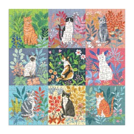 Galison Cats and Flowers 500 Piece Jigsaw Puzzle from Good Puzzle Co. - Beautiful Puzzles That Give Back to You and The Planet, 100% Recycled FSC Paper, Enjoyable Activity for Family and Friends
