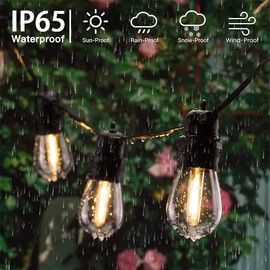 Mu 10 m Outdoor Fairy Lights, Expandable to 1000 W, 10 Lamp Holders E27 Weatherproof IP65, Fairy Lights Outdoor Power Decoration for Garden Party, Wedding, Garden, Wedding, 10 m, Black