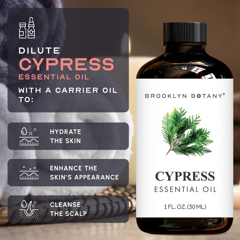 Brooklyn Botany Cypress Essential Oil - 100% Pure and Natural