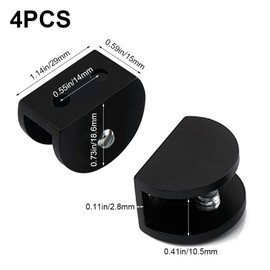 4 Pcs Glass Shelf Brackets Adjustable Glass Clip Holders with Screw Practical Glass Clamp Brackets for Balustrades Glazing Handrails